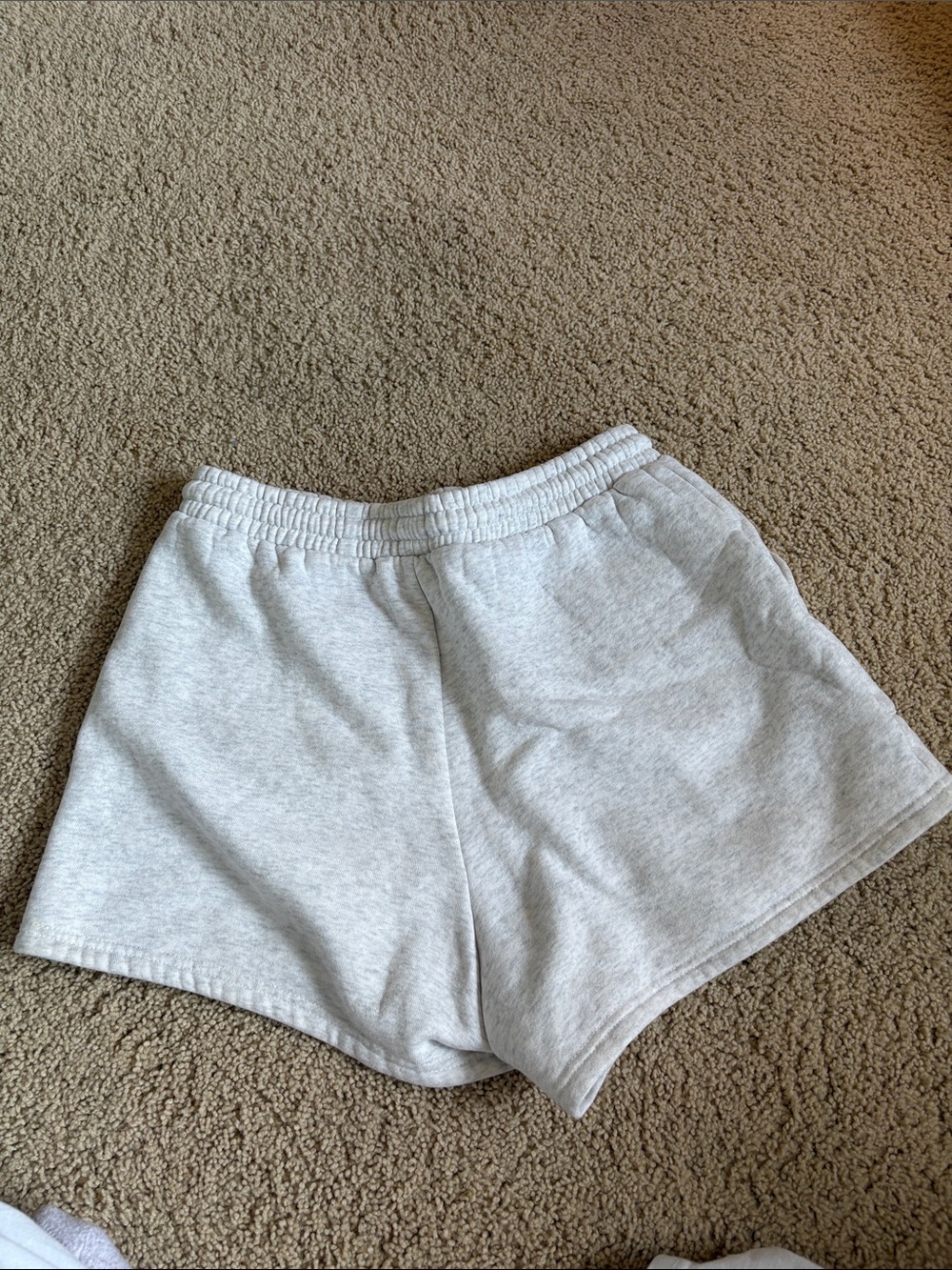 White Fox Boutique Cream Terry Athletic Shorts with Green Logo - Picture 2 of 3